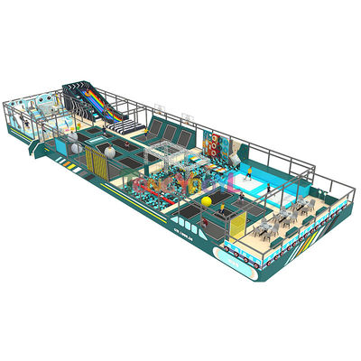 Buen precio Equipo de parque de trampolines personalizado 8FT - 15FT Jump Parque de trampolines interiores en línea