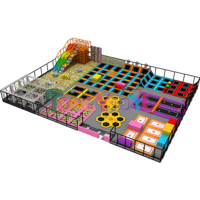 Bom preço Equipamento de trampolim comercial de interior confiável Área de jogo interior de 15 pés com trampolim on-line