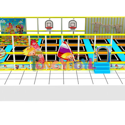 Buen precio 8FT Parque de trampolín comercial para niños de interior Área de juego de trampolín interior en línea
