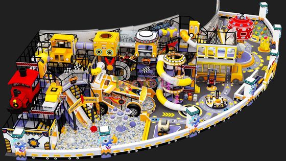 Buen precio Cartoon Custom Jardín de juegos en interiores Tema de camión mecánico Parque infantil en interiores 560 cuadrados en línea