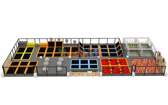 kopen Commerciële trampolineparkapparatuur Unisex trampolinecentrumapparatuur met heknet online manufacture