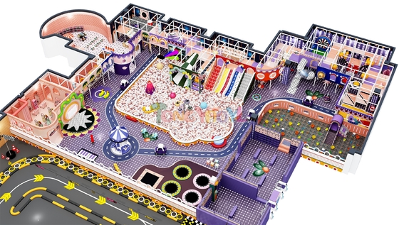 comprare Attrezzature personalizzabili per parchi giochi interni 500 quadrati Strutture commerciali per giochi interni viola online manufacture