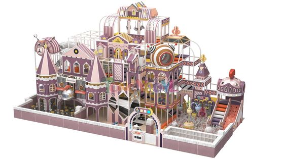Buen precio Niños de alto nivel de diversión púrpura Multi Proyecto de entretenimiento Jardín de juegos interior en línea