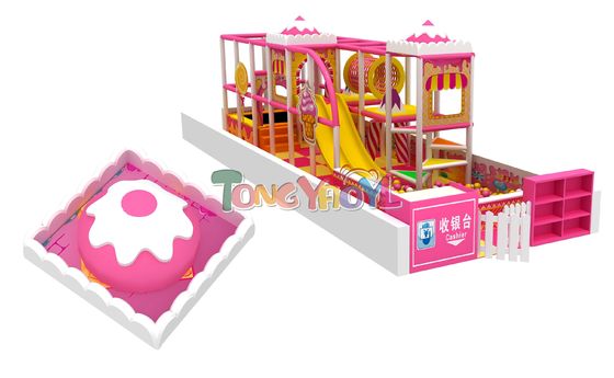 Harga yang bagus Peralatan Taman bermain dalam ruangan bertema permen untuk perkembangan fisik dan kognitif anak-anak on line