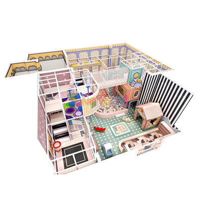 Pink Fantasy Indoor Playground Apparatuur 90 Squares Soft Indoor Playground Custom